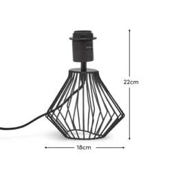 Litton 22cm Metal Table Lamp Base - Black - thumbnail 6