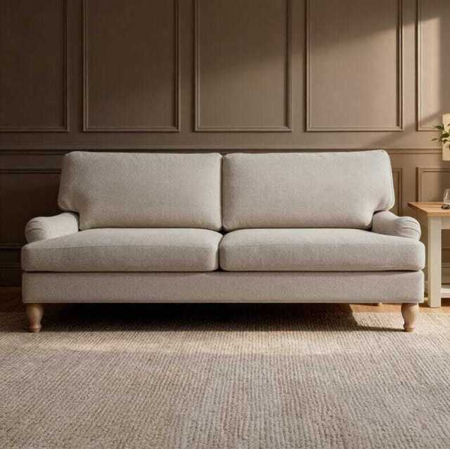 Brea 3 Seater Sofa - Mink Taupe with Whitewash Oak Legs - image 1