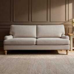 Brea 3 Seater Sofa - Mink Taupe with Whitewash Oak Legs - thumbnail 1