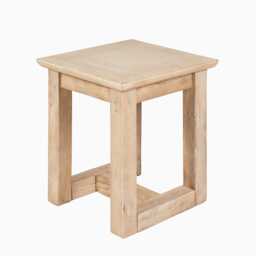 Valdis Mango Wood & Travertine Square Side Table - thumbnail 2
