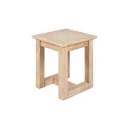 Valdis Mango Wood & Travertine Square Side Table - thumbnail 4