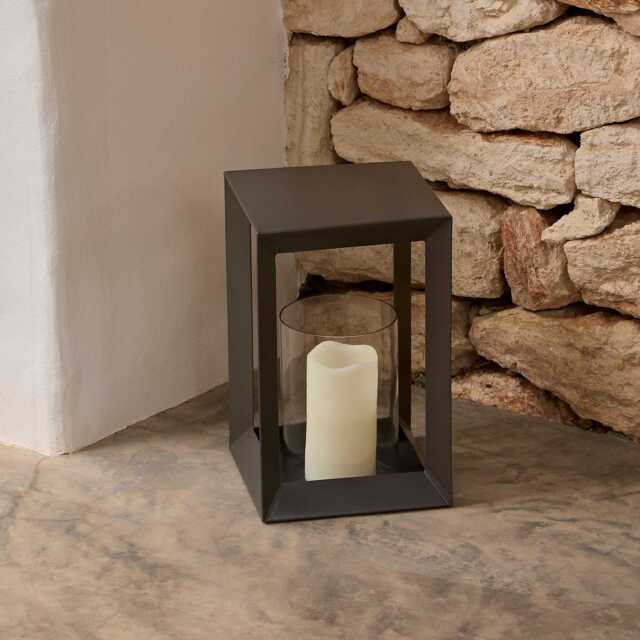 Coxley 32.5cm Iron Lantern - Nickel - image 1