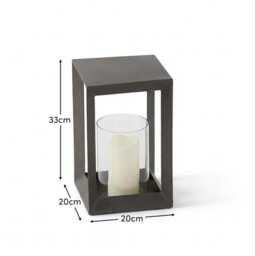 Coxley 32.5cm Iron Lantern - Nickel - thumbnail 5