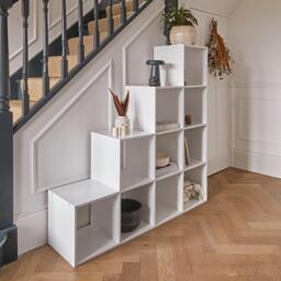 Cara 10 Cube Storage Unit - Chalk White Bookcase - thumbnail 4