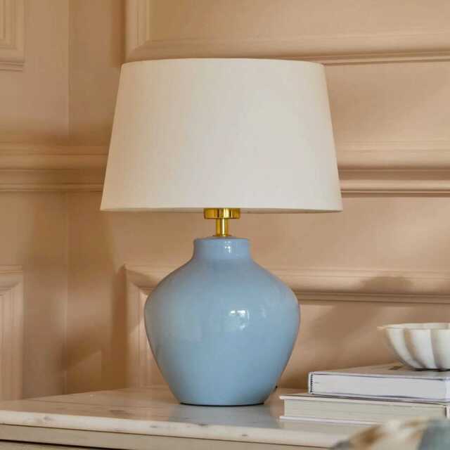 Launton 27cm Ceramic Lamp Base - Cornflower Blue - image 1