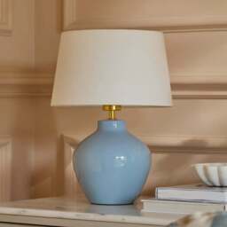 Launton 27cm Ceramic Lamp Base - Cornflower Blue - thumbnail 1