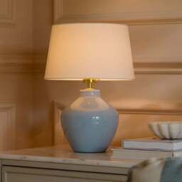 Launton 27cm Ceramic Lamp Base - Cornflower Blue - thumbnail 2