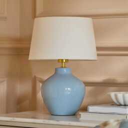 Launton 27cm Ceramic Lamp Base - Cornflower Blue - thumbnail 1