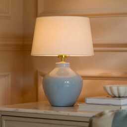 Launton 27cm Ceramic Lamp Base - Cornflower Blue - thumbnail 2