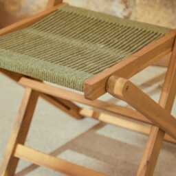 Cove White Acacia Garden Chair - Set of 2 - Mottled Green Rope - thumbnail 5