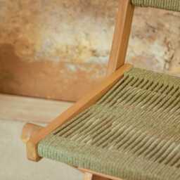 Cove White Acacia Garden Chair - Set of 2 - Mottled Green Rope - thumbnail 4