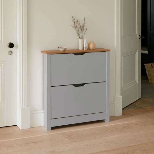 Windsor Shoe Cabinet - 2 Door - Grey - image 1