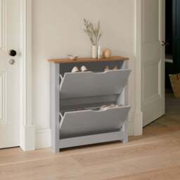 Windsor Shoe Cabinet - 2 Door - Grey - thumbnail 3