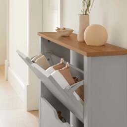 Windsor Shoe Cabinet - 2 Door - Grey - thumbnail 5