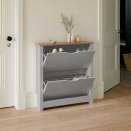 Windsor Shoe Cabinet - 2 Door - Grey - thumbnail 2