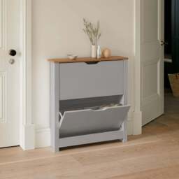 Windsor Shoe Cabinet - 2 Door - Grey - thumbnail 2