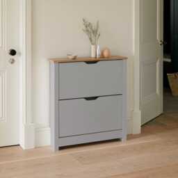 Windsor Shoe Cabinet - 2 Door - Grey - thumbnail 1