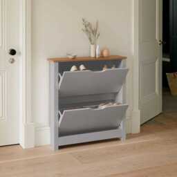 Windsor Shoe Cabinet - 2 Door - Grey - thumbnail 3