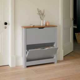 Windsor Shoe Cabinet - 2 Door - Grey - thumbnail 2