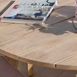 Shiro 6 Seater Wooden Garden Dining Set with Shiro Pink Rope Dining Chairs - 160cm - thumbnail 4