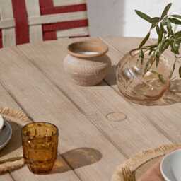 Shiro 6 Seater Wooden Garden Dining Set with Shiro Pink Rope Dining Chairs - 160cm - thumbnail 6