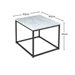 Jay Marble Effect Side Table - Black Frame - thumbnail 5