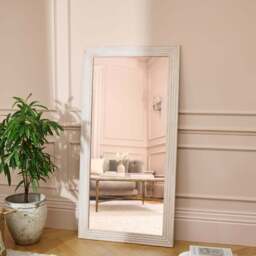 Orkney 180x90cm Wooden Mirror - Whitewash