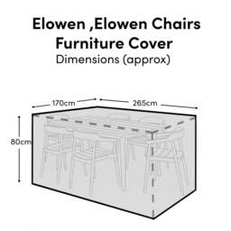 Rectangular Rain Cover 265x170x80cm - Akira Conversation Set - Elowen 6 Seater with Elowen or Sasha Chairs - thumbnail 2
