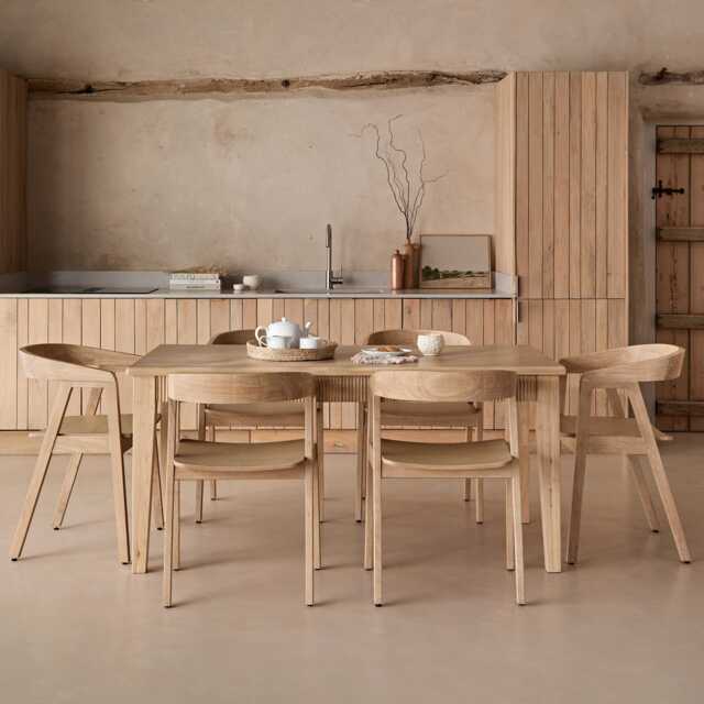 Raleigh Whitewash Dining Table Set - 6 Seater - Ella Whitewash Carver Chairs - image 1