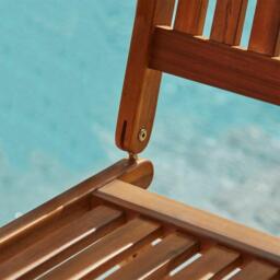 Ashby Wooden Armless Garden Folding Chairs - Set of 2 - thumbnail 2