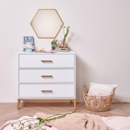Marie 3 Drawer Chest of Drawers - White - thumbnail 1