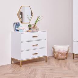 Marie 3 Drawer Chest of Drawers - White - thumbnail 2