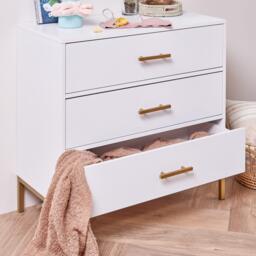 Marie 3 Drawer Chest of Drawers - White - thumbnail 3