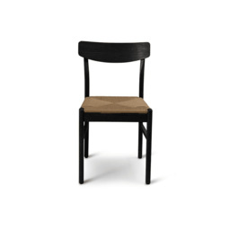 Faye Black Wooden Woven Chairs - Set of 2 - thumbnail 6