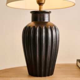 Burcot Black Mango Wood Lamp Base - 28cm - thumbnail 2