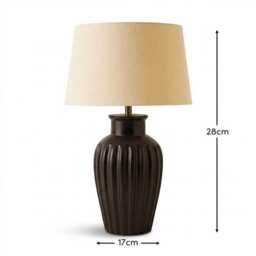 Burcot Black Mango Wood Lamp Base - 28cm - thumbnail 6