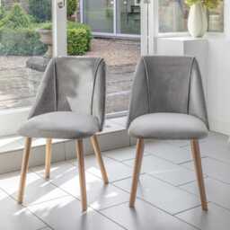Willow Pale Oak  Dining Table Set - 4 Seater - Freya Grey Dining Chairs - Whitewash Legs - thumbnail 2
