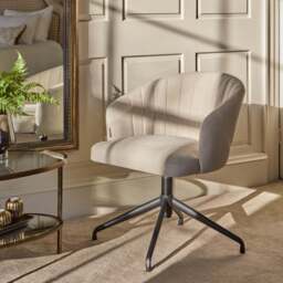 Arabella Office Swivel Chair - Natural Beige with Black Legs - thumbnail 1