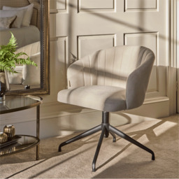 Arabella Office Swivel Chair - Natural Beige with Black Legs - thumbnail 2
