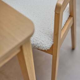 Paul Pale Oak Extending Dining Table Set - 4 Seater - Ella Off White Boucle Carver Chairs - Pale Oak Legs - thumbnail 6