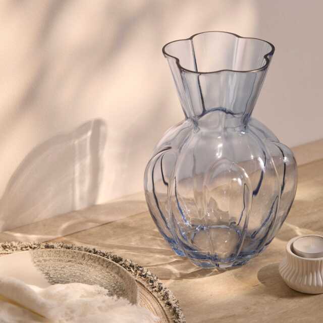 Verona 25cm Glass Vase - Cornflower Blue - image 1