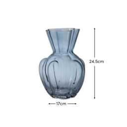 Verona 25cm Glass Vase - Cornflower Blue - thumbnail 5
