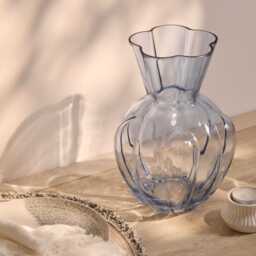 Verona 25cm Glass Vase - Cornflower Blue - thumbnail 1