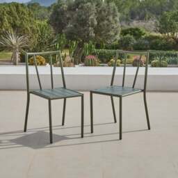 Wilder Olive Green Garden Dining Chairs - Set of 2