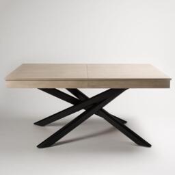 Amelia Whitewash Extendable Dining Table Set - 6 Seater - Freya Grey Carver Chairs - Black Legs - thumbnail 3