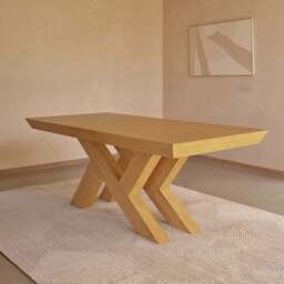 Olivia 160-240cm Pale Oak Dining Table Set - 6 Seater - Freya Sand Dining Armchairs - Pale Oak Legs - thumbnail 4