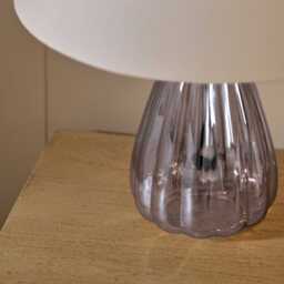 Alma 23cm Glass Lamp Base - Smoke Grey - thumbnail 6