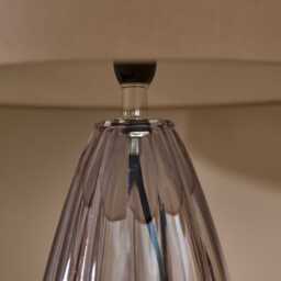 Alma 23cm Glass Lamp Base - Smoke Grey - thumbnail 3