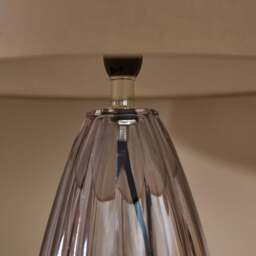 Alma 23cm Glass Lamp Base - Smoke Grey - thumbnail 3