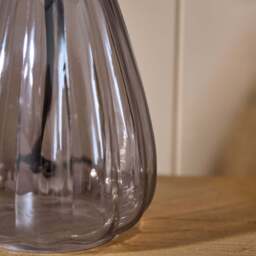 Alma 23cm Glass Lamp Base - Smoke Grey - thumbnail 4